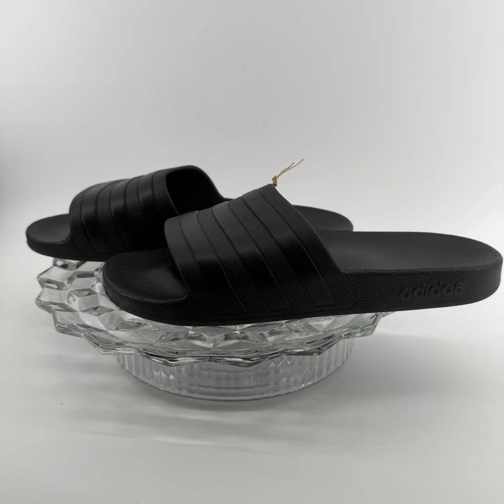 adidas Adilette Aqua Slides Core Black Mens 13 Womens 14 F35550 Sandals NEW